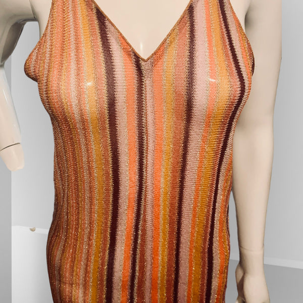 Missoni Orange Knit Striped Low Back Jumpsuit - V & G Luxe Boutique