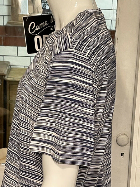 Missoni Orange Label Mens T-shirt Top Classic Blue Print Coloured Size Large - V & G Luxe Boutique