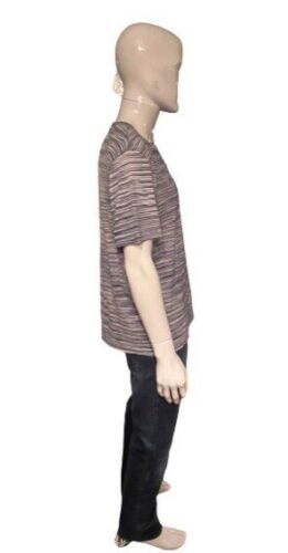 Missoni Orange Label Mens T-shirt Top Classic Blue Print Coloured Size Large - V & G Luxe Boutique