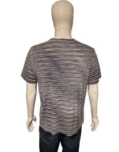 Missoni Orange Label Mens T-shirt Top Classic Blue Print Coloured Size Large - V & G Luxe Boutique
