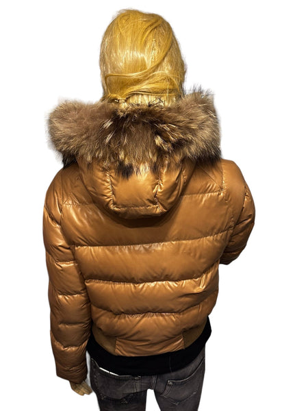 Moncler Alpes Beige Down Hooded Jacket - V & G Luxe Boutique