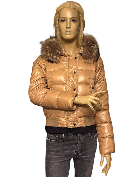 Moncler Alpes Beige Down Hooded Jacket - V & G Luxe Boutique