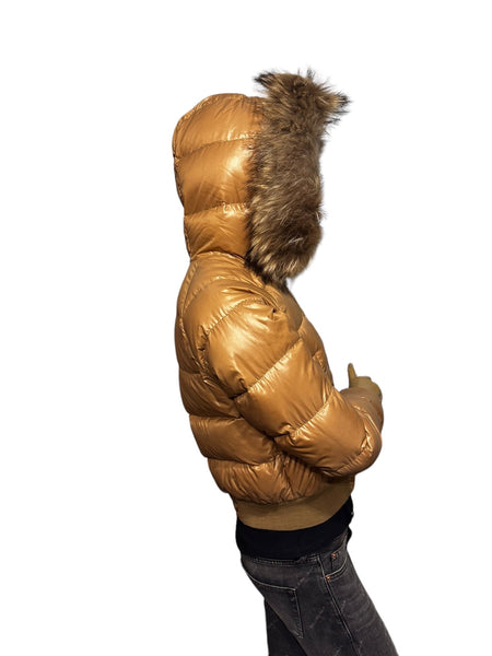 Moncler Alpes Beige Down Hooded Jacket - V & G Luxe Boutique