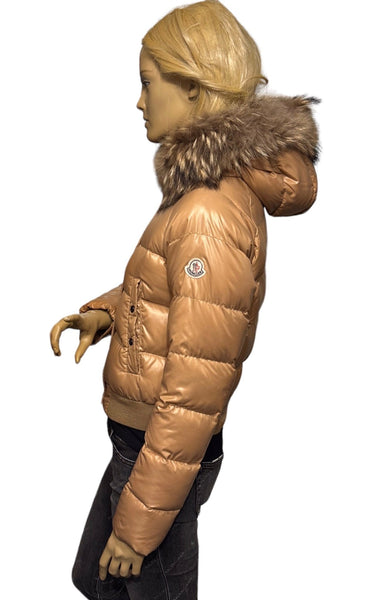 Moncler Alpes Beige Down Hooded Jacket - V & G Luxe Boutique
