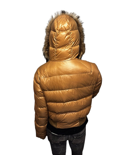 Moncler Alpes Beige Down Hooded Jacket - V & G Luxe Boutique
