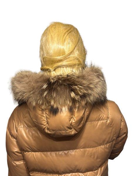 Moncler Alpes Beige Down Hooded Jacket - V & G Luxe Boutique