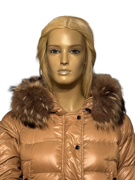 Moncler Alpes Beige Down Hooded Jacket - V & G Luxe Boutique