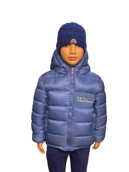 Moncler Boys Blue Aiton Hooded Coat Jacket, Age 8 - V & G Luxe Boutique