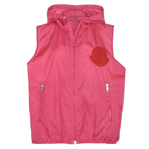 Moncler Brand New Mexico Pink Lightweight Hooded Gilet Size 0, UK 8-10 - V & G Luxe Boutique