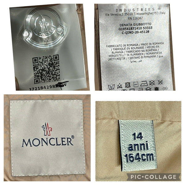 Moncler Girls/ Ladies Pink Hooded Jacket Age 12 or Small Ladies - V & G Luxe Boutique