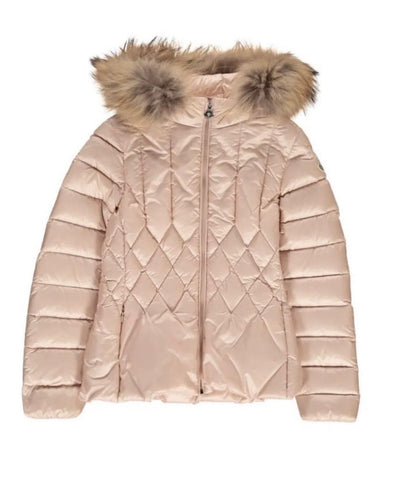 Moncler Girl's Pale Pink Down Fur Jacket - V & G Luxe Boutique
