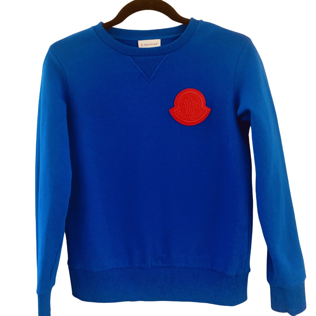 Moncler Kids Boys Blue Maglia Jumper, Age 12 / Or Small Adult - V & G Luxe Boutique