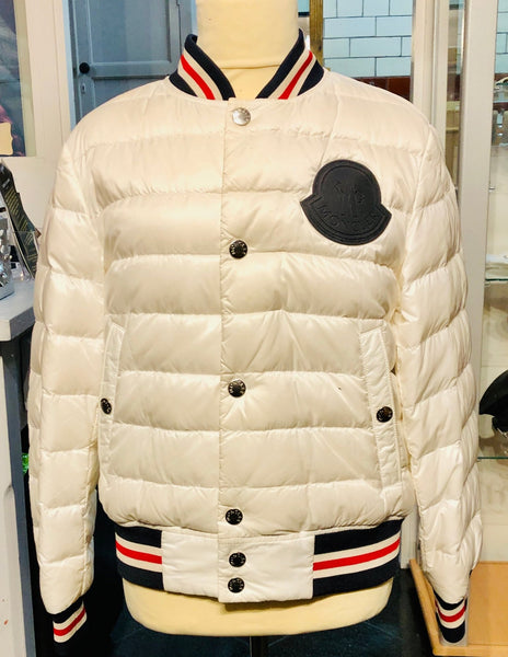 Moncler Kids Boys White Corbiac Padded Bomber Jacket Coat, Age 10 - V & G Luxe Boutique