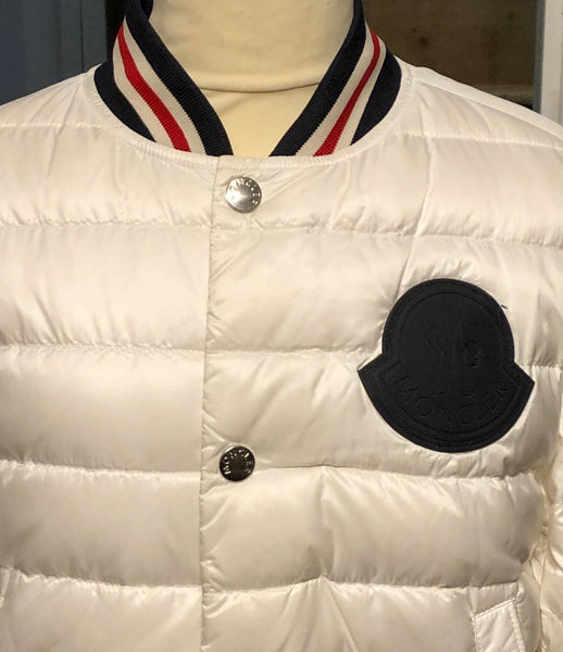 Moncler Kids Boys White Corbiac Padded Bomber Jacket Coat, Age 10 - V & G Luxe Boutique