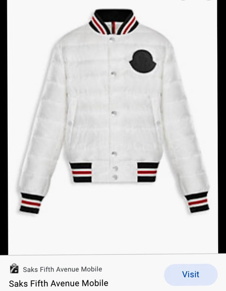 Moncler Kids Boys White Corbiac Padded Bomber Jacket Coat, Age 10 - V & G Luxe Boutique