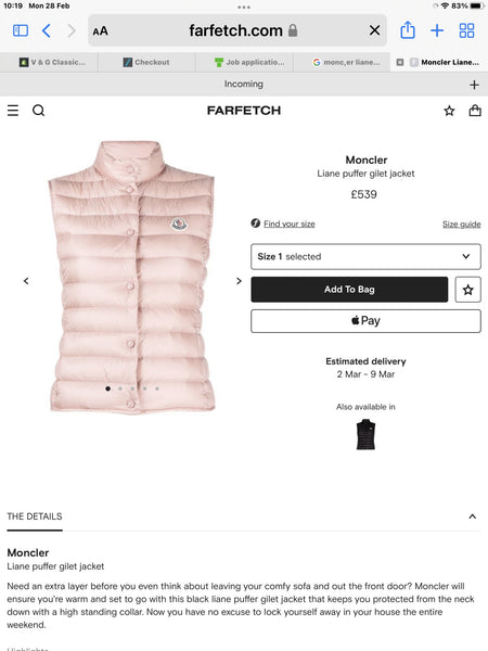 Moncler Orange Liane Gilet size 2 - V & G Luxe Boutique
