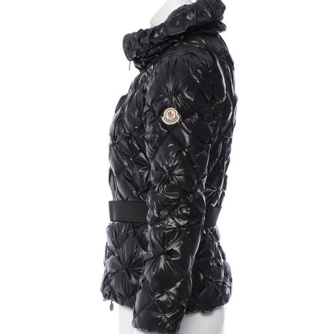 Moncler Women's Black Quilted Athens Belted Coat, Size 8-10 - V & G Luxe Boutique