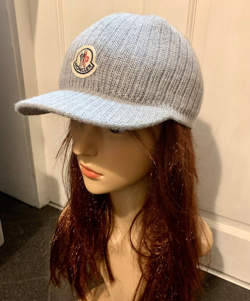 Moncler Women's Grey Woollen Baseball Lana Cap Hat, One Size - V & G Luxe Boutique