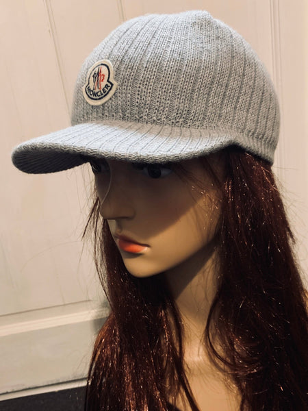 Moncler Women's Grey Woollen Baseball Lana Cap Hat, One Size - V & G Luxe Boutique