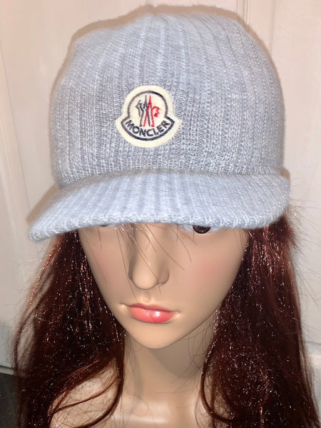 Moncler Women's Grey Woollen Baseball Lana Cap Hat, One Size - V & G Luxe Boutique