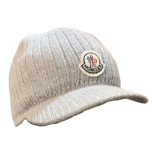 Moncler Women s Grey Woollen Baseball Lana Cap Hat One Size V
