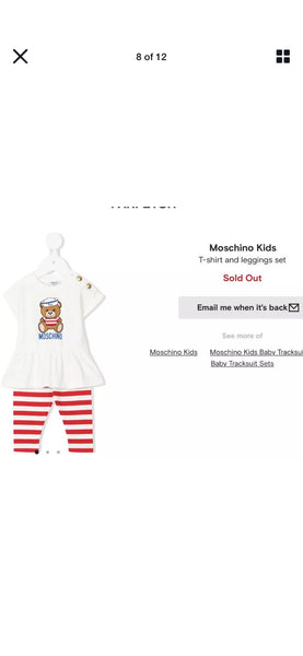 Moschino Toy Teddy Baby Girls Outfit, Age 18-24 Months - V & G Luxe Boutique