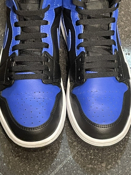 Nike Air Jordan 1 Mid Black & "Hyper Royal" Blue Size UK 8.5 - V & G Luxe Boutique