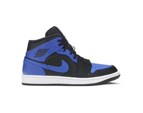 Nike Air Jordan 1 Mid Black & "Hyper Royal" Blue Size UK 8.5 - V & G Luxe Boutique