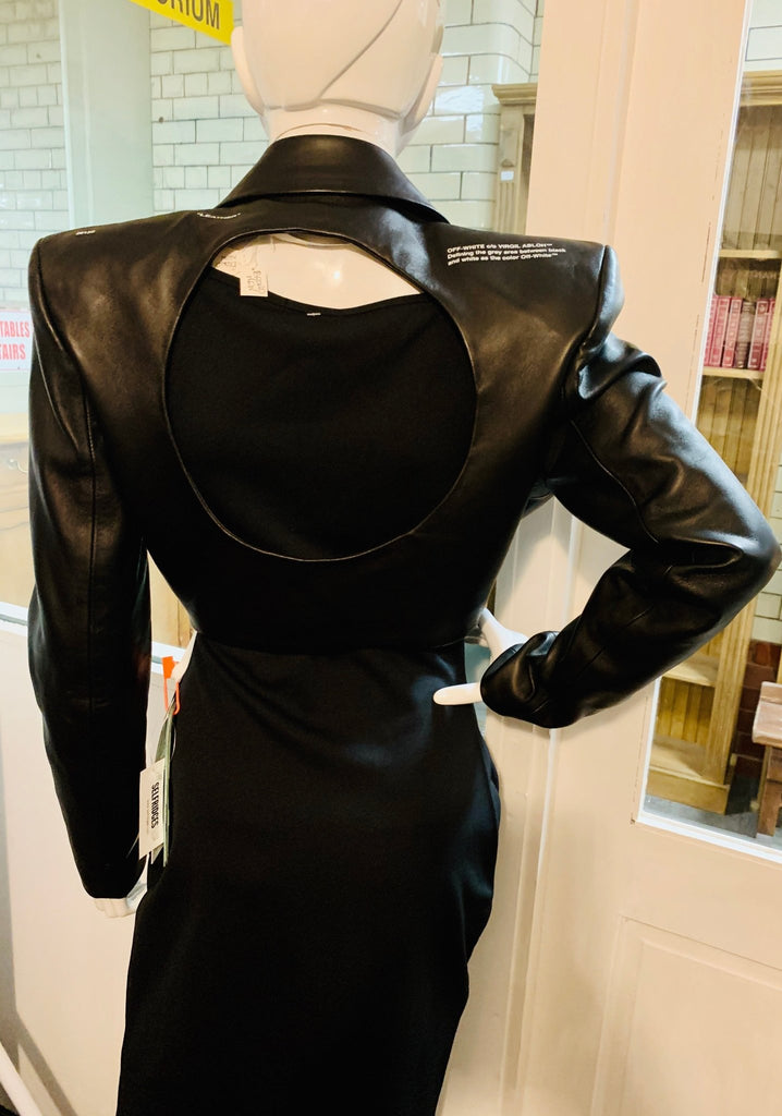 Off white virgil abloh leather shop jacket