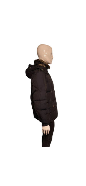 Parajumpers Mens Down Coat Size XL Navy Blue Removable Hooded Fur Jacket - V & G Luxe Boutique