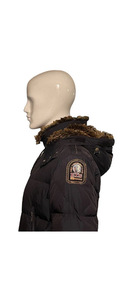 Parajumpers Mens Down Coat Size XL Navy Blue Removable Hooded Fur Jacket - V & G Luxe Boutique