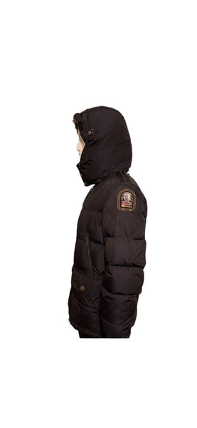 Parajumpers Mens Down Coat Size XL Navy Blue Removable Hooded Fur Jacket - V & G Luxe Boutique