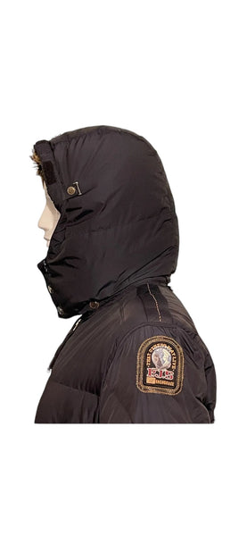 Parajumpers Mens Down Coat Size XL Navy Blue Removable Hooded Fur Jacket - V & G Luxe Boutique