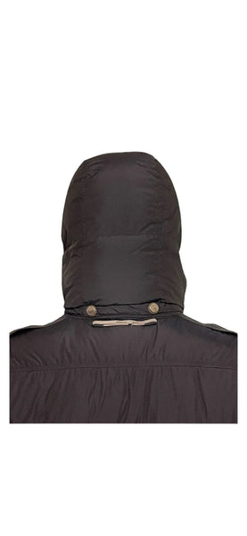 Parajumpers Mens Down Coat Size XL Navy Blue Removable Hooded Fur Jacket - V & G Luxe Boutique
