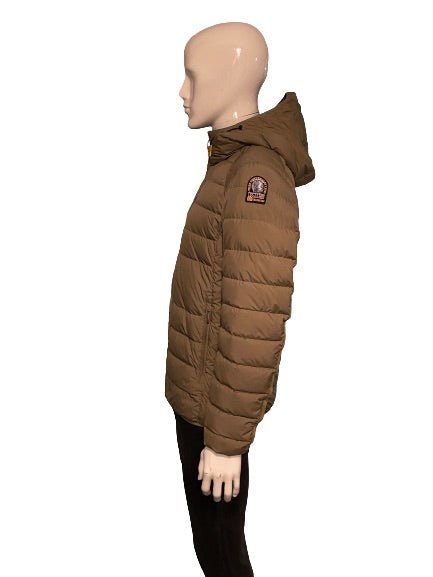 Parajumpers Mens Khaki Down Hooded Coat Jacket, Size Medium - V & G Luxe Boutique