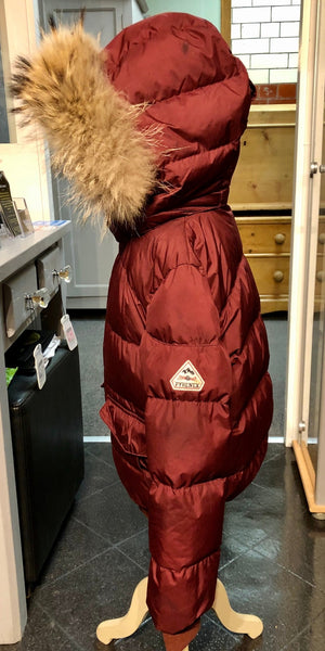 Pyrenex Kids Unisex Burgundy Heidi Fur Hooded Jacket Coat, Age 8 - V & G Luxe Boutique