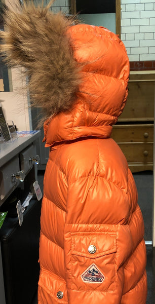 Pyrenex Kids Unisex Salmon Padded Down Jacket Coat With Fur Hood, Age 6 - V & G Luxe Boutique