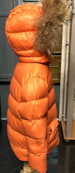 Pyrenex Kids Unisex Salmon Padded Down Jacket Coat With Fur Hood, Age 6 - V & G Luxe Boutique