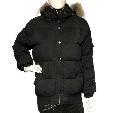 Pyrenex Ladies Black Doudone Matte Aviator Jacket, UK Size 10 - V & G Luxe Boutique