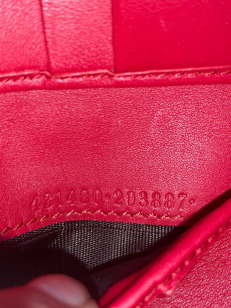 Rare Gucci Monogram Pearl Studded Brown & Red Leather Wallet / Purse - V & G Luxe Boutique