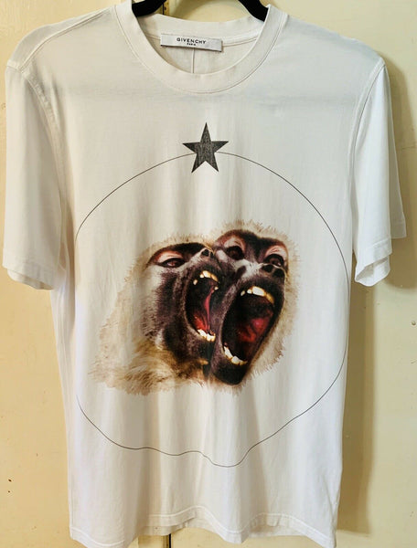 Givenchy Monkey Brothers Twin Baboon Print T-shirt Top Size S-M