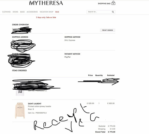 Saint Laurent Malibu Hoodie With Receipt this Season Size S UK 8/10 - V & G Luxe Boutique