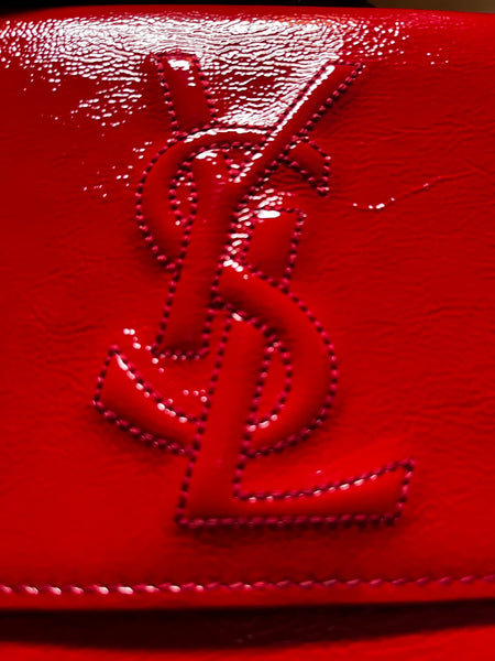Saint Laurent Red Patent Leather Belle De Jour Clutch - V & G Luxe Boutique