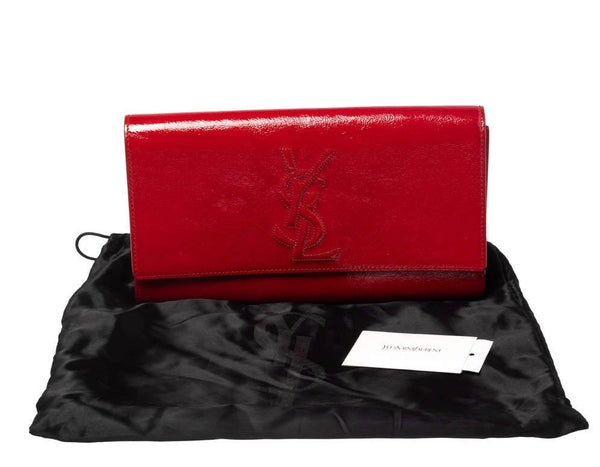 Saint Laurent Red Patent Leather Belle De Jour Clutch - V & G Luxe Boutique