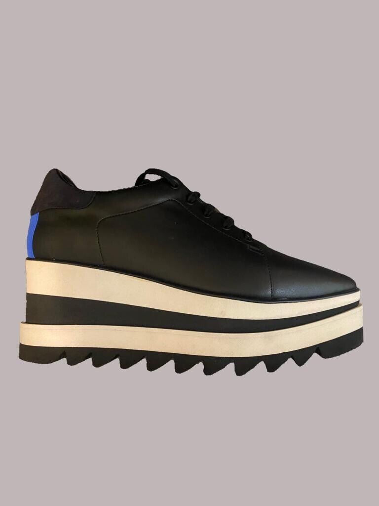 Stella Mccartney Black Sneak-Elyse Platform Sneakers UK Size 4.5 RRP £565 - V & G Luxe Boutique
