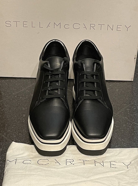 Stella Mccartney Black Sneak-Elyse Platform Sneakers UK Size 4.5 RRP £565 - V & G Luxe Boutique