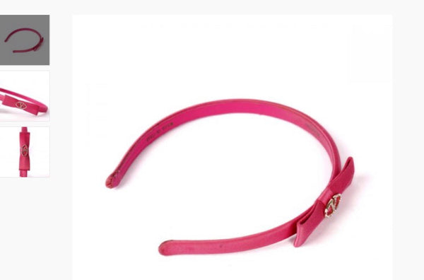 Valentino Garavani Pink V Logo Swarovski Hairband - V & G Luxe Boutique