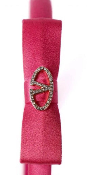 Valentino Garavani Pink V Logo Swarovski Hairband - V & G Luxe Boutique
