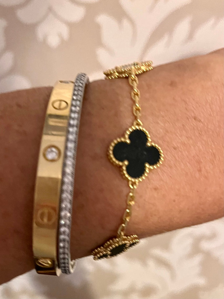 Van Cleef and Arpels Vintage Alhambra bracelet 5 motifs 18K