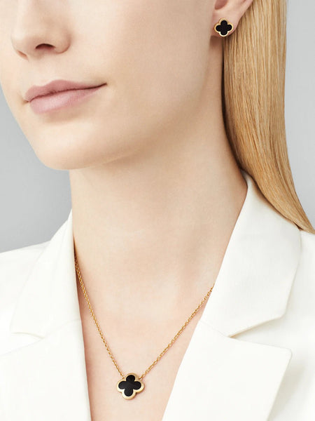Van Cleef & Arpels Vintage Alahambra Onyx Necklace - V & G Luxe Boutique